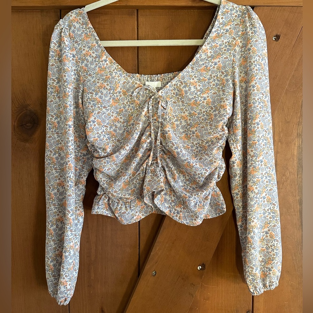 H&M Floral Long Sleeve Women's Top Sz S
